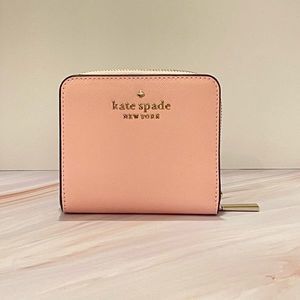Kate spade staci chalk pink bifold Saffinao leather wallet NEW